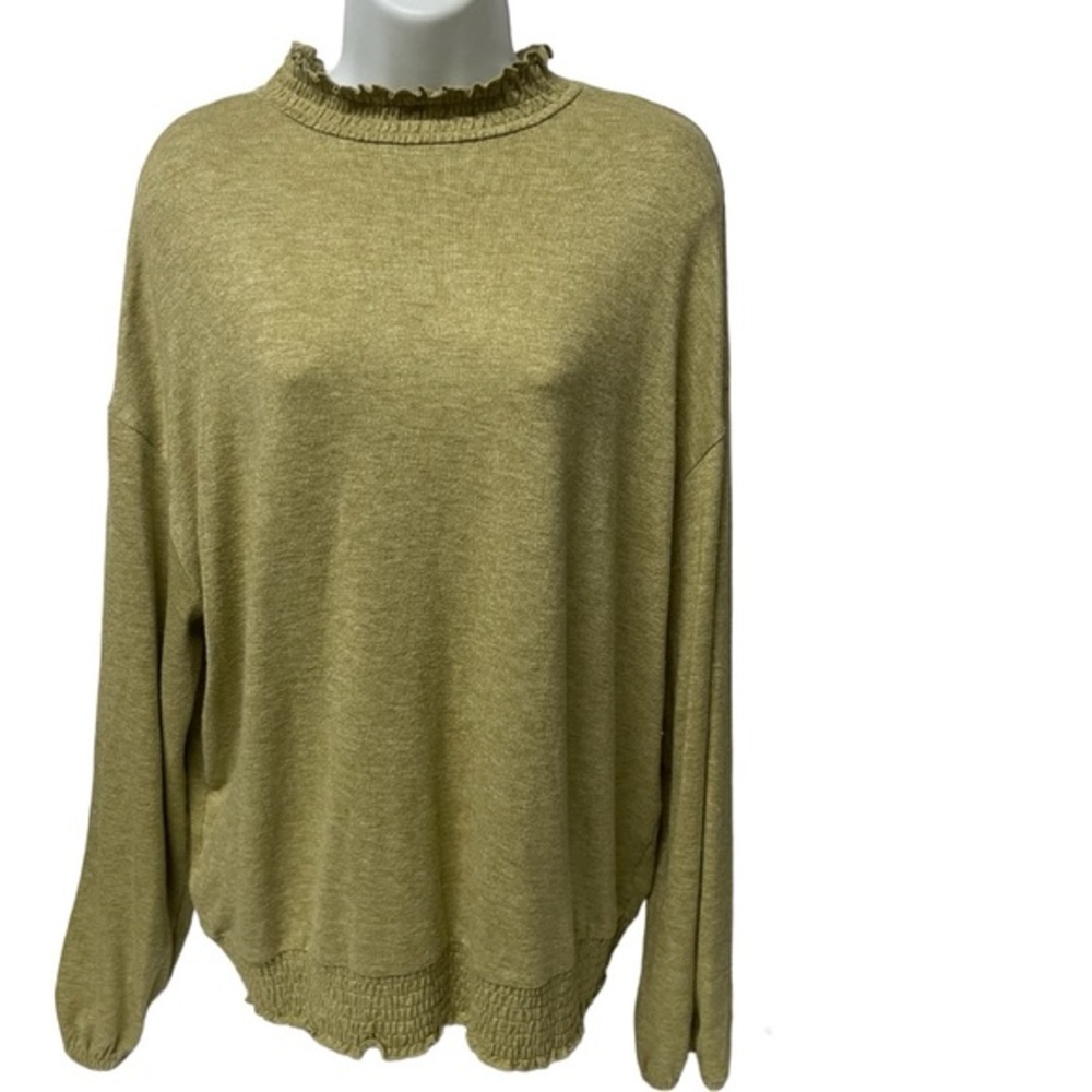 a new day sweater Plus XXL Mock Neck With Smocked Waistband And Sleeves